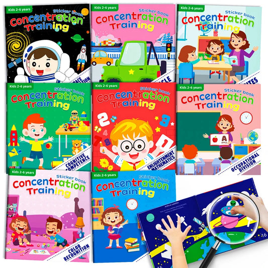 Montessori Toys Cartoon Sticker Books Focus on
