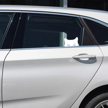 15*9CM cute Car Sticker Accessories Poor Cat Is Stealing with Big Eyes Watch Vinyl Car Styling Cover Waterproof - MyLootWare