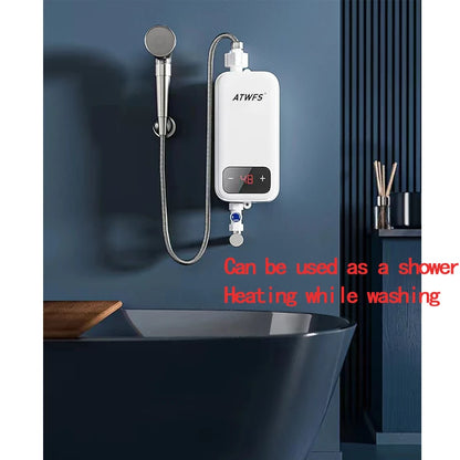 ATWFS 220V Electric Water Heater Hot Water for Bathroom Thermostati Tankless Instant Home Shower Heating Kitchen - MyLootWare
