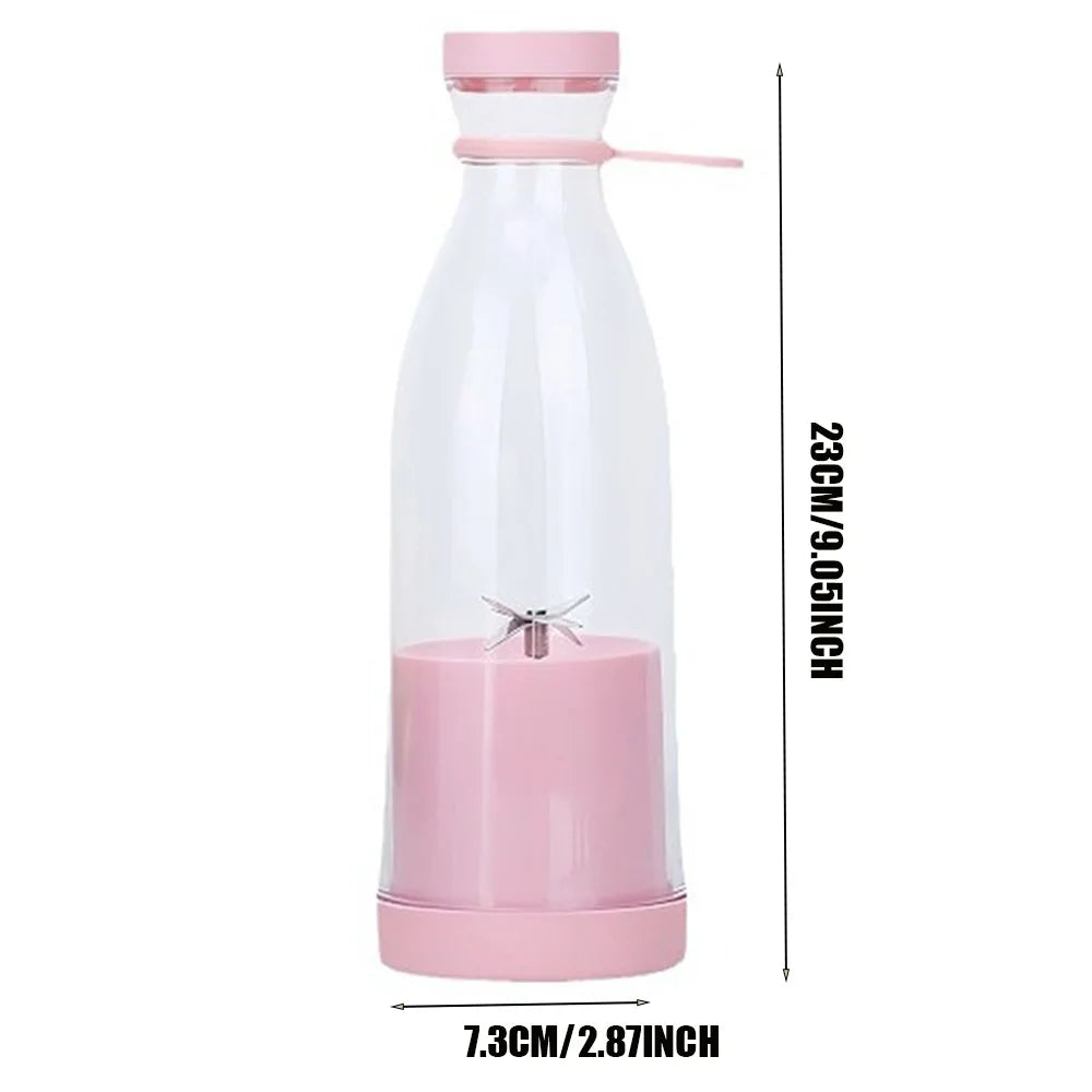 420ML Electric Juicer Mini Fruit Mixers 6 Blades Charging Juicer Cup Household Juicer Blender Smoothie Orange Lemon Blender - MyLootWare