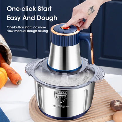 5L Electric Meat Grinders 304 Stainless Steel Food Crusher Multifunctional Vegetable Slicer Chopper Mincer Baby Food Processor - MyLootWare