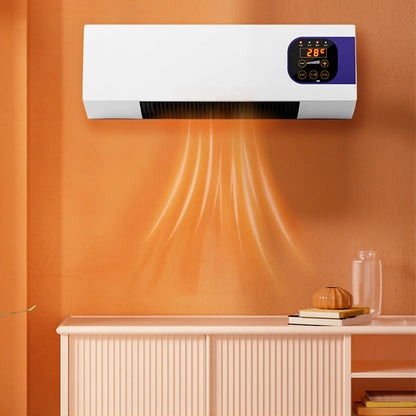 Wall Mounted Heating Machine Safety Electric Wall Mounted Heater Space Saving Nature Warm Wind with Remote Control for Bedroom - MyLootWare