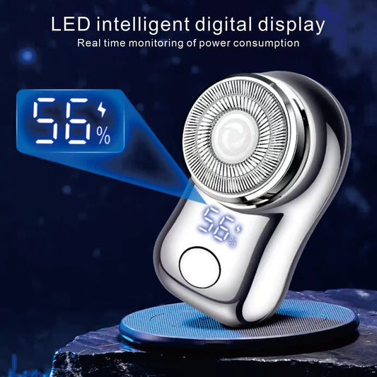 Mini electric shaver men's bag travel shaver portable beard shaver Type-C intelligent digital display lightweight shaver