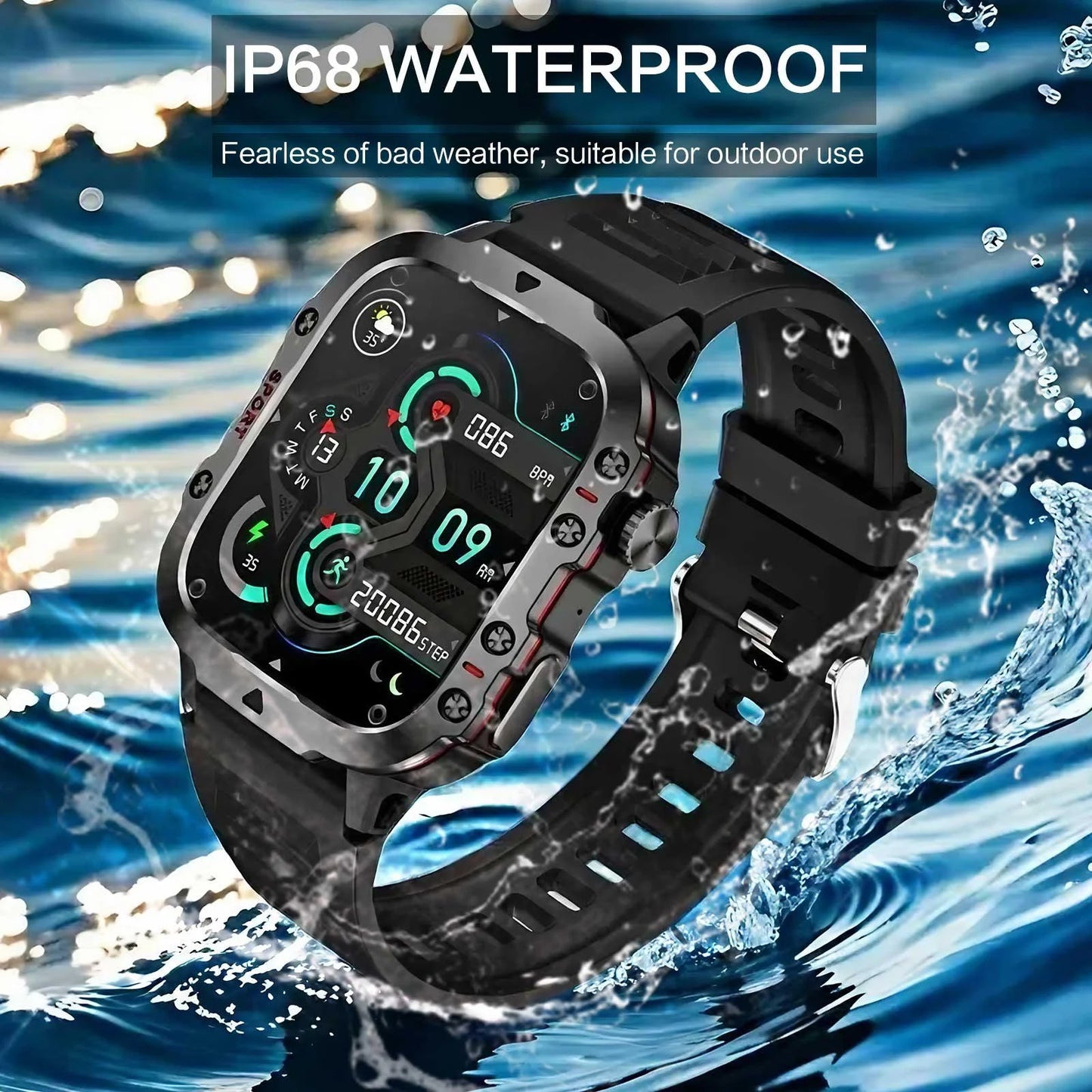 Men's Smart Watch with BT Call Support, IP68