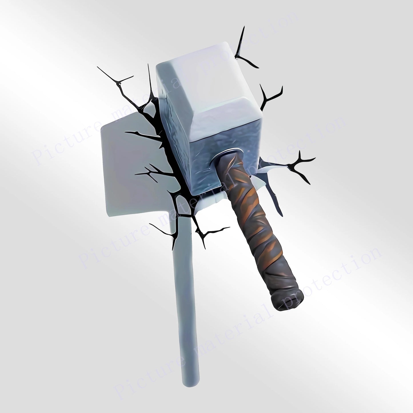 Eye-Catching 3D Crack Hammer Car Stickers for