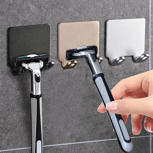 1pc Punch-free Razor Holder, Storage Hook, Space Aluminum Multi-purpose Bathroom Accessories - MyLootWare