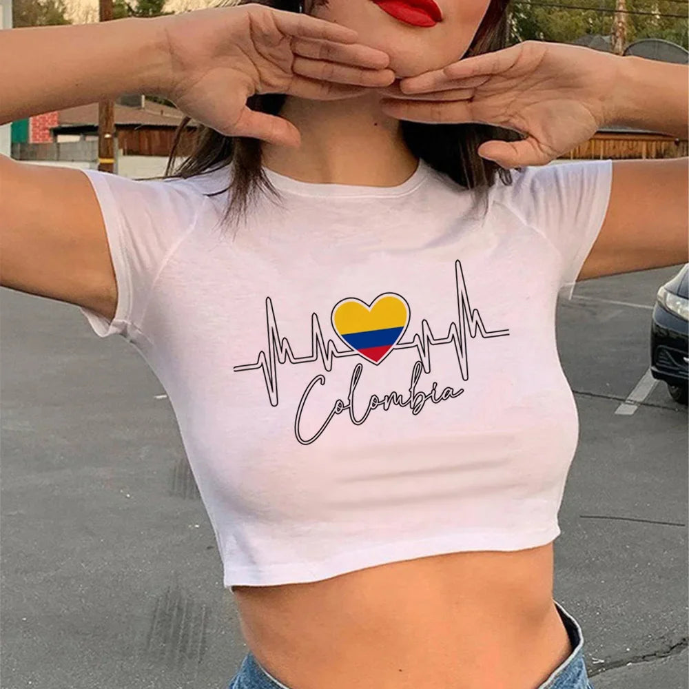 Colombia Anime Tee Women Manga Designer T-Shirt