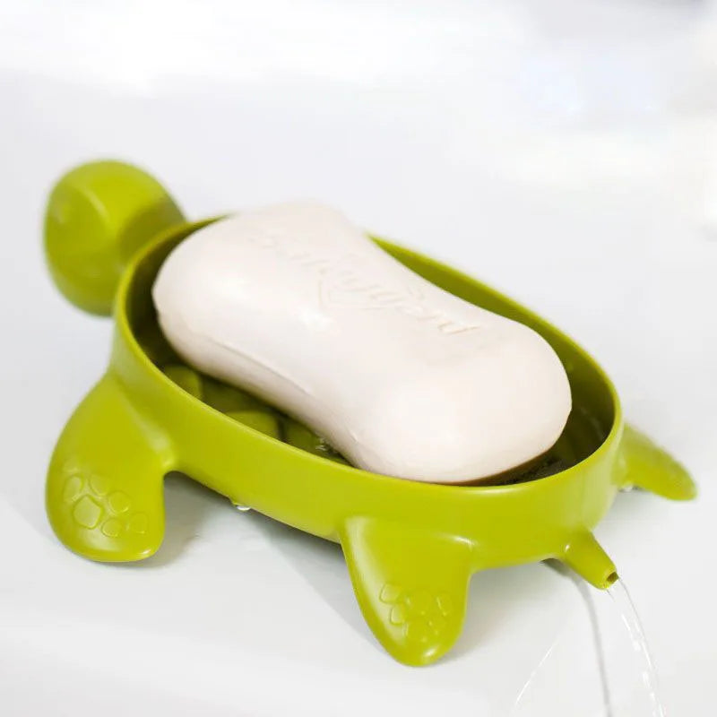 Bathroom Soap Box Cartoon Cat Plastic Soap cases Creative turtle Soap Dish Storage Plate Drain Holder Bathroom Accessories - MyLootWare