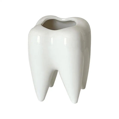 Funny Tooth Shape Ceramic Pen Holder Pencil Pot