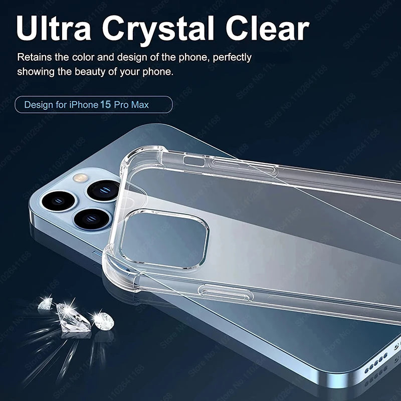 Luxury Shockproof Clear Phone Cases For iPhone 16
