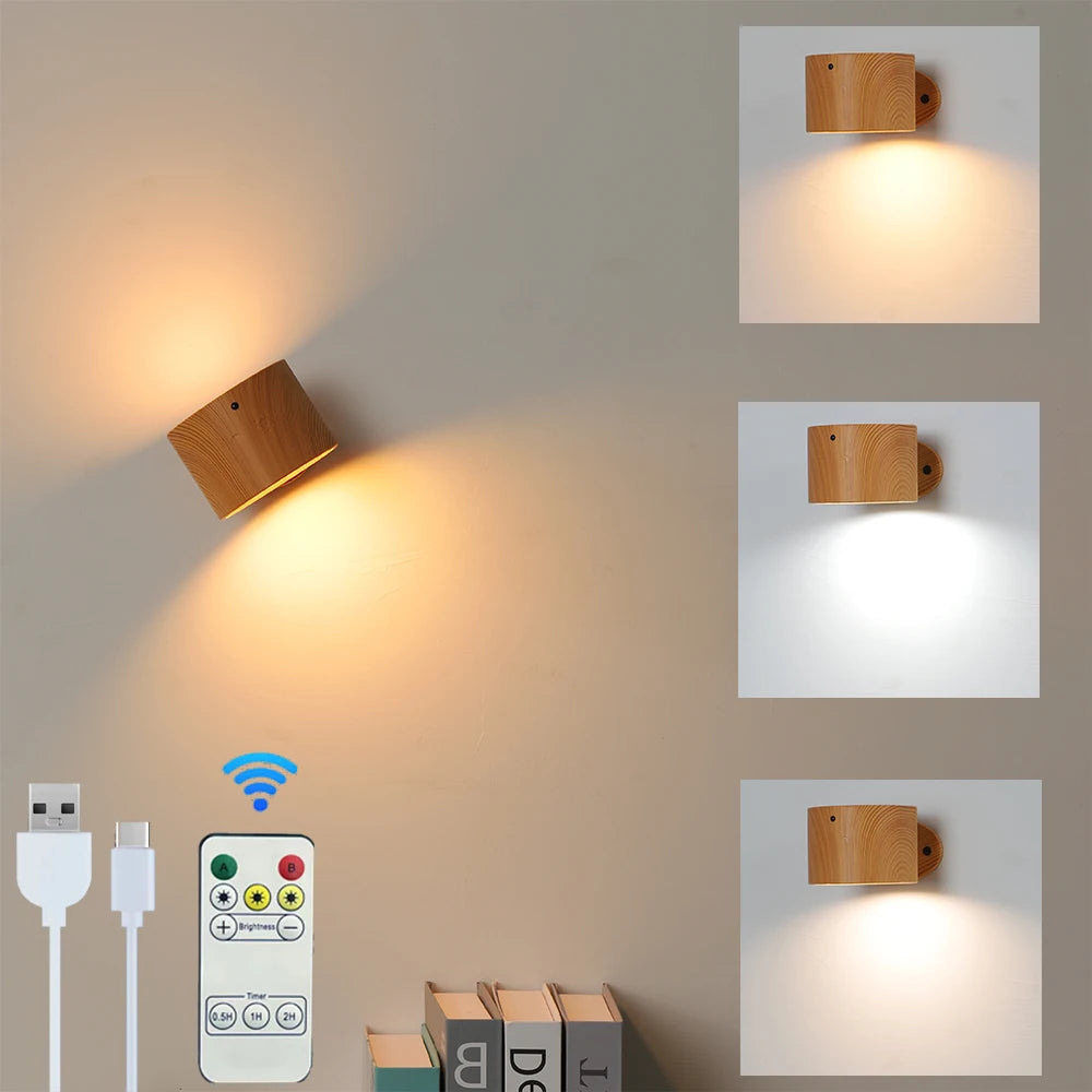 Led Double Head Wall Lamp Touch Control Remote 360