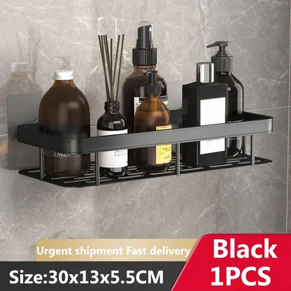 Bathroom Storage Wall Mount Shampoo Makeup Storage Holder Bathroom Accessories No Drilling Wall Shelf Shower Holder For WC - MyLootWare