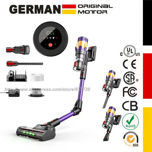 V18B Cordless Vacuum Cleaner, 550W/45Kpa, 180°Bendable Wand, Anti-Tangle Brush, Stick Vacuum Cordless with Charging Dock