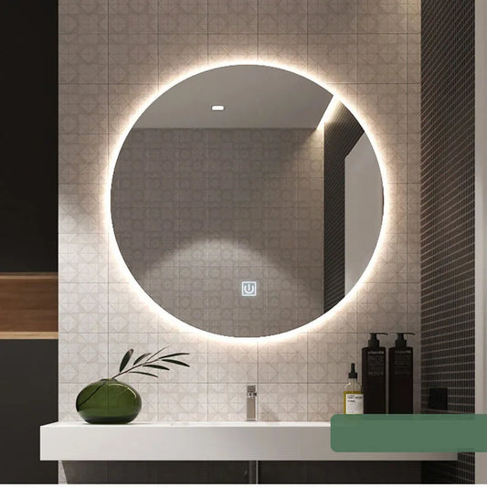 Modern Style Simple Circular Mirror LED Bathroom