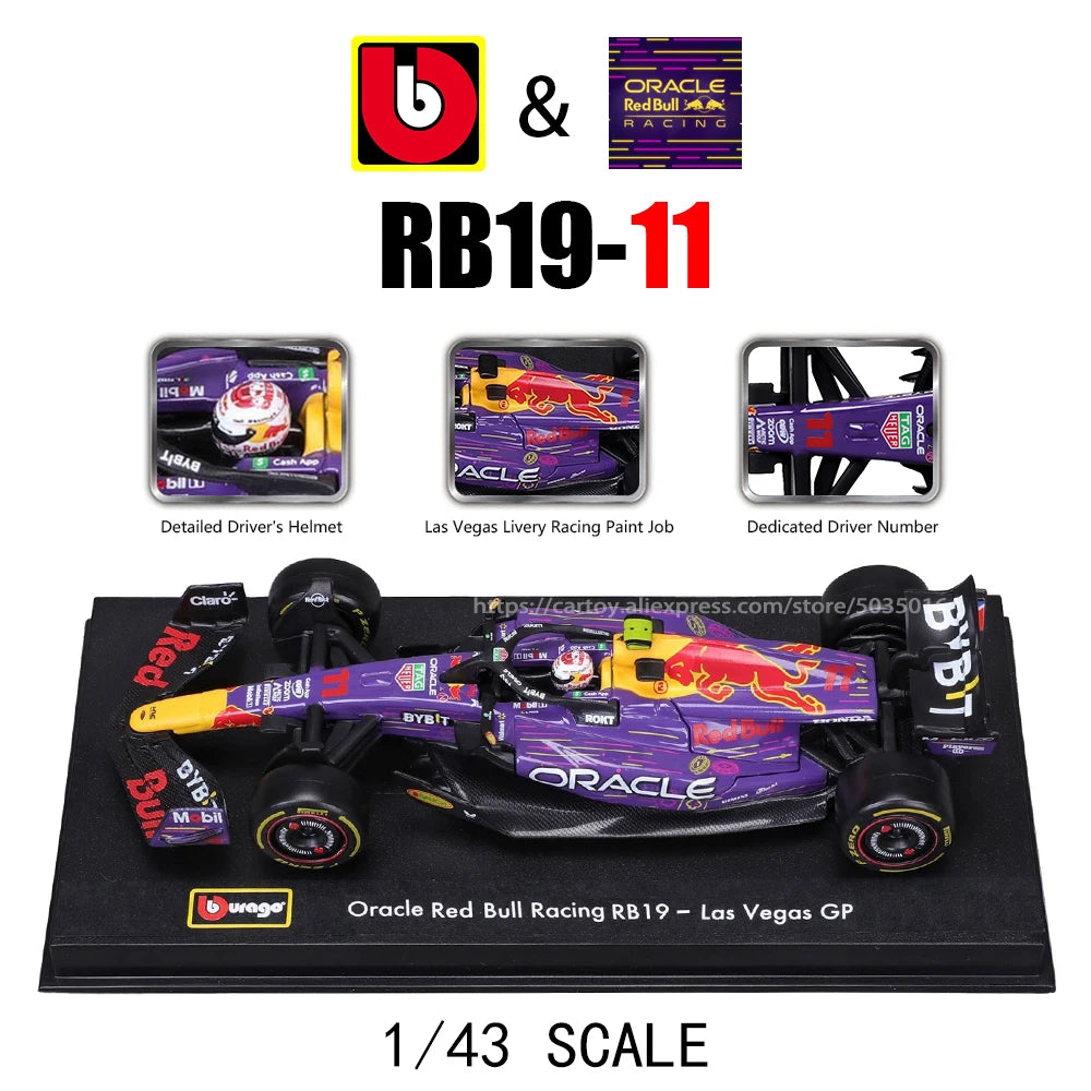 Bburago 1:43 F1 Red Bull Racing TAG Heuer RB20 2024 #1 Verstappen #11 Perez Alloy Car Die Cast Model Toy Collectible SF24 - MyLootWare