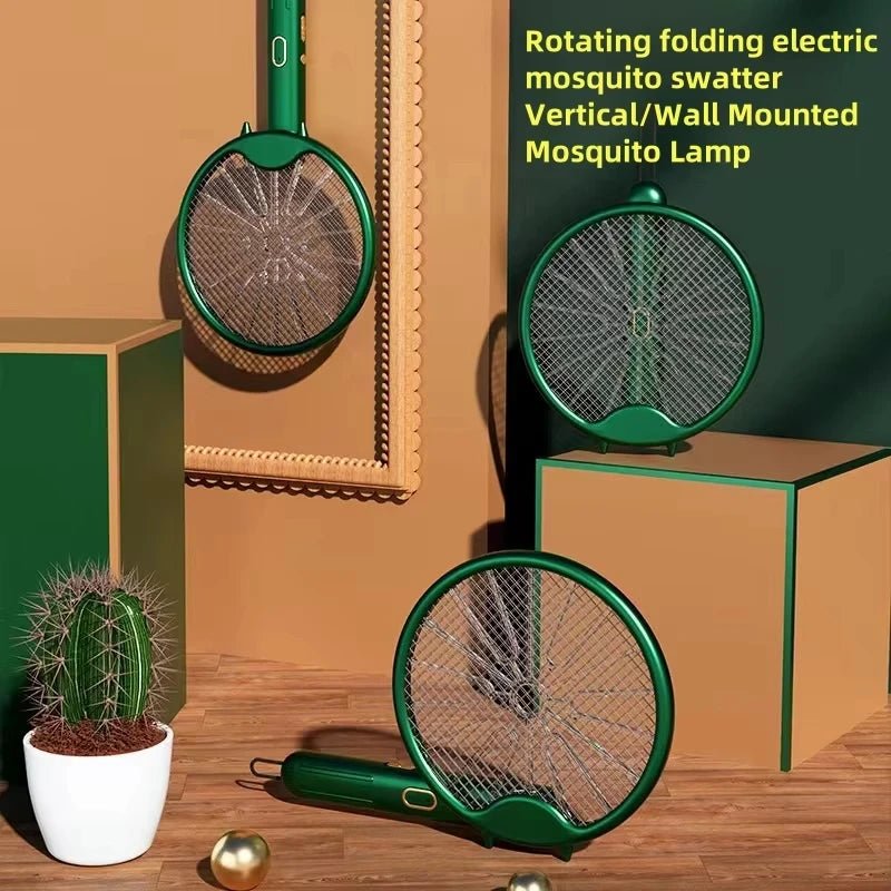 New Electric Mosquito Racket Hand - Hled 3000V Mosquito Killer Lamp Rechargeable Foldable Mosquito Swatter Fly Repellent Lamp Home - MyLootWare