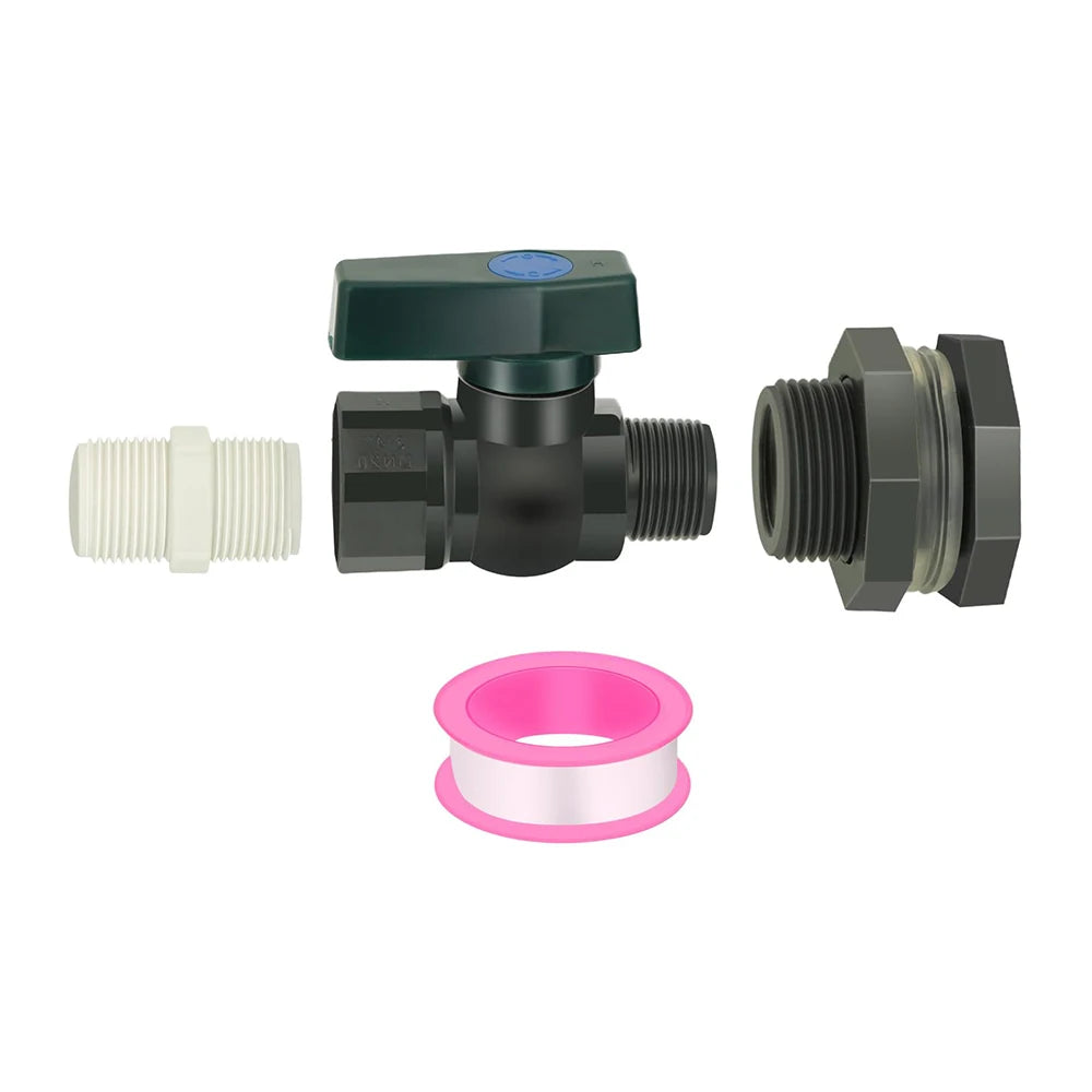 1 Set, PVC Water Barrel Spigot Kit, Connector Drain Adapter With Inner Connection For Garden, Rain Barre, Garden Tool Supplies - MyLootWare
