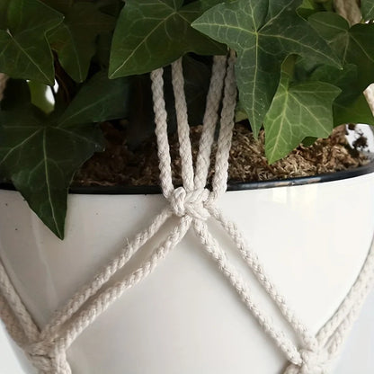 1PC Flower Pot Net Bag Plant Greening Hanging Basket Hanger Cotton Hemp Rope Handmade Cotton Rope Braided Sling - MyLootWare