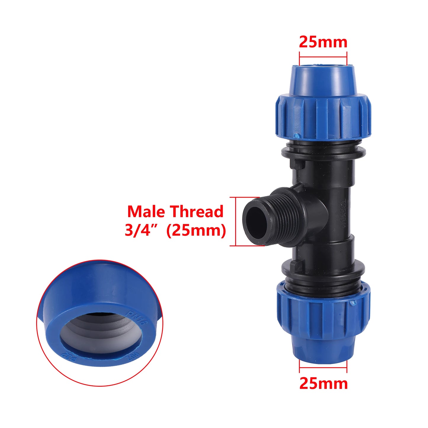 20/25/32mm to 1/2" 3/4" 1" Male PE Pipe Fitting Adapter Tee Elbow Garden Agriculture Irrigation Fittings Garden Water Connection - MyLootWare