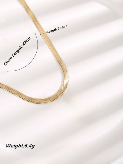 Snake Chain Gold Plated Stainless Steel Flat