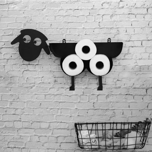 Metal Sheep Shape Toilet Paper Holder Bathroom Tissue Storage Box Bathroom Decorative Roll Paper Stand Rack Kitchen Paper Shelf