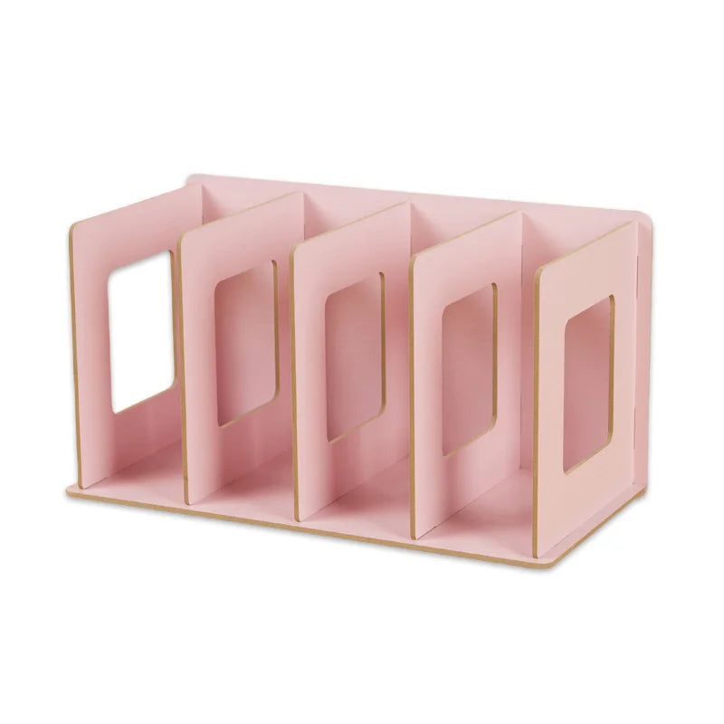 Desktop shelf student book stand simple desktop bookshelf DIY creative CD rack wooden DVD rack office organizers