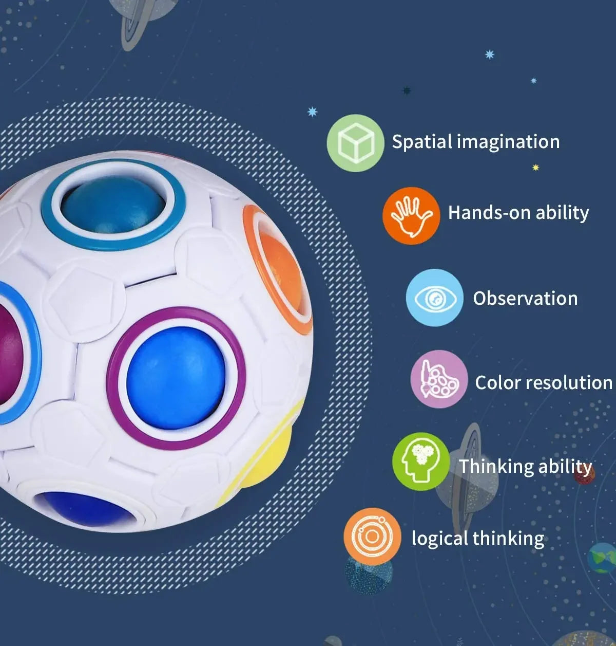 Rainbow Puzzle Ball Magic Speed Cube Ball Fun