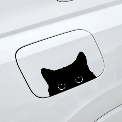 15*9CM cute Car Sticker Accessories Poor Cat Is Stealing with Big Eyes Watch Vinyl Car Styling Cover Waterproof - MyLootWare
