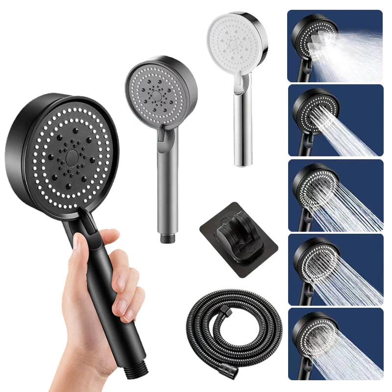 Bathroom Sink Faucet Head of A Shower High Pressure 5 Modes Adjustable Handheld Bath Sprayer Nozzle Shower Head Hose Accessories - MyLootWare