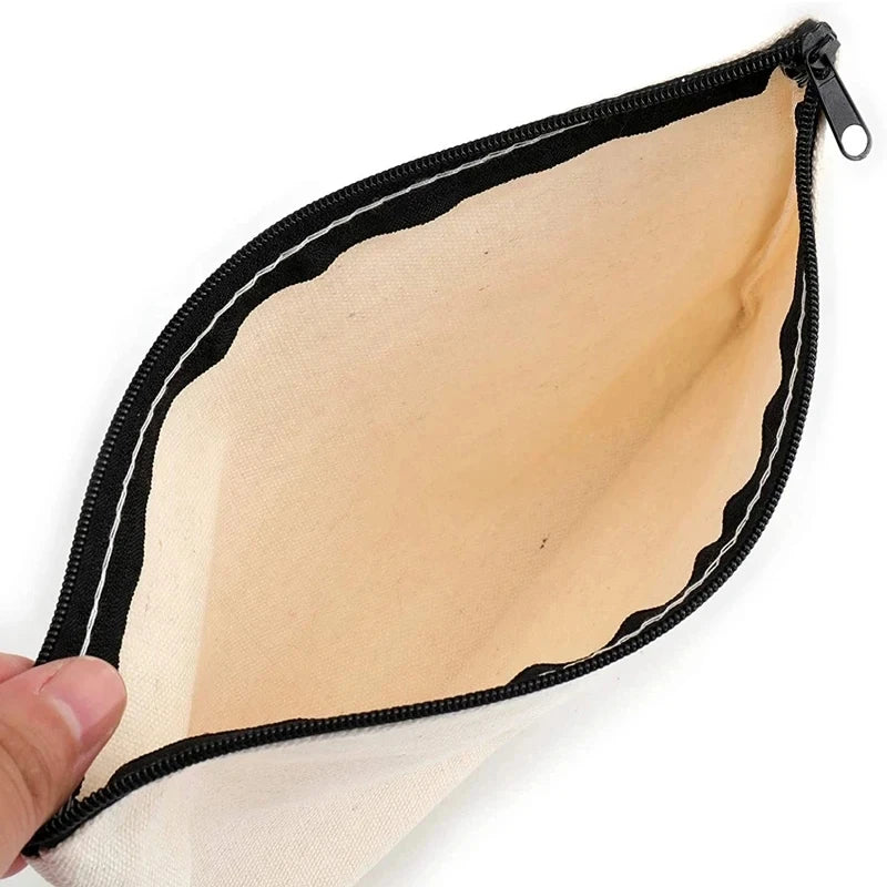 10/20/40PCS Canvas Zipper Bags Multifunctional Blank DIY Craft Pouches Pencil Bags Case Pouch For School Home Travel Supplies - MyLootWare