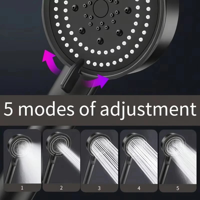 Bathroom Sink Faucet Head of A Shower High Pressure 5 Modes Adjustable Handheld Bath Sprayer Nozzle Shower Head Hose Accessories - MyLootWare