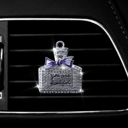 Car Air Freshener Auto Outlet Perfume Clip Bling Car Accessories Diamond Bowknot Scent Bottle Car Accessories Interior Woman - MyLootWare