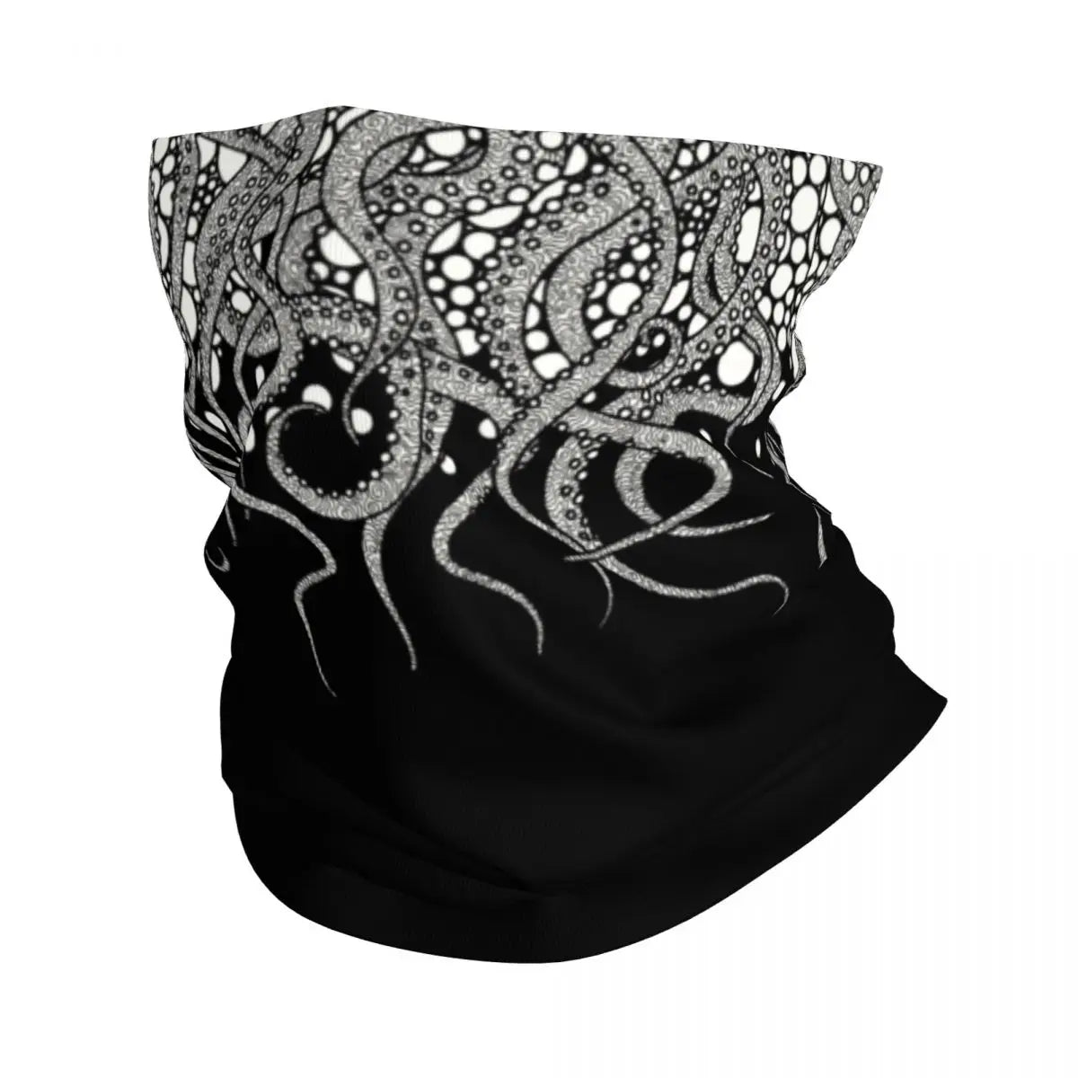 Red Tentacles On Black Bandana Neck Gaiter