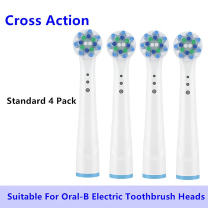 8/16Pcs Replacement Brush Heads for Oral B Electric Toothbrushes Floss Cross Action 3D Pro White Precision Standard Daily Clean - MyLootWare