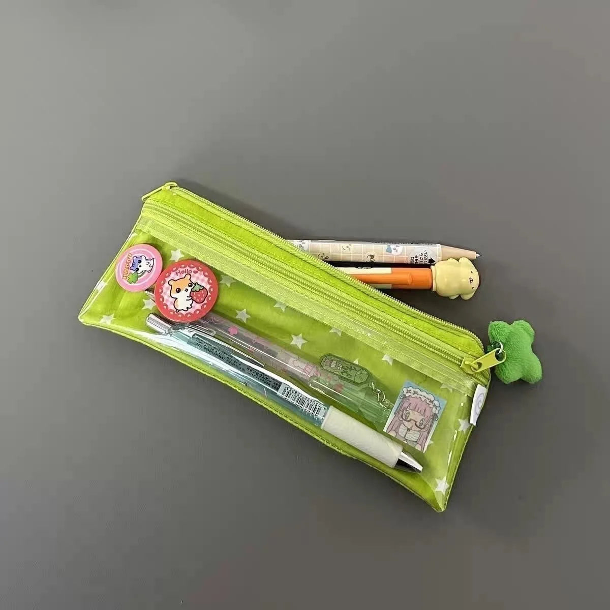 1/3 pcs Cute Stars Pencil Case Mesh Multilayer Pen Bag Multifunctional Large Capacity Stationery Bag School - MyLootWare