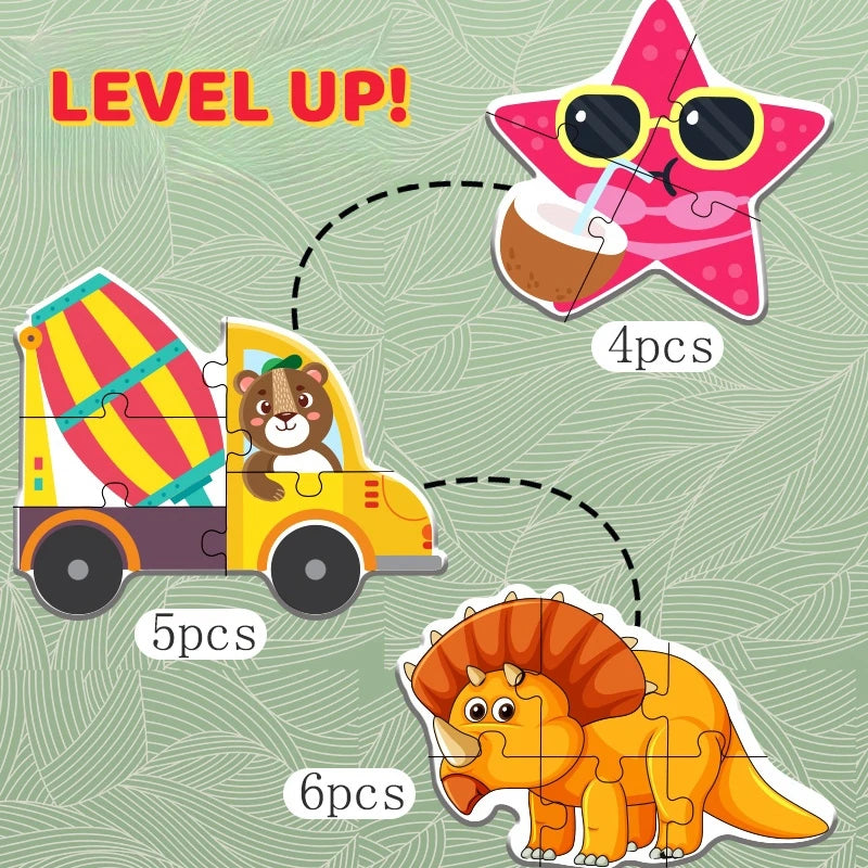 Children's puzzle toys, early education enlightenment cognition, cartoon patterns multiple themes - MyLootWare