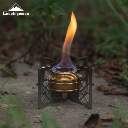 CAMPINGMOON AS-1 Alcohol Stove Outdoor Small Picnic Equipment Brass Stove Liquid Alcohol Stove Head Portable Stove - MyLootWare