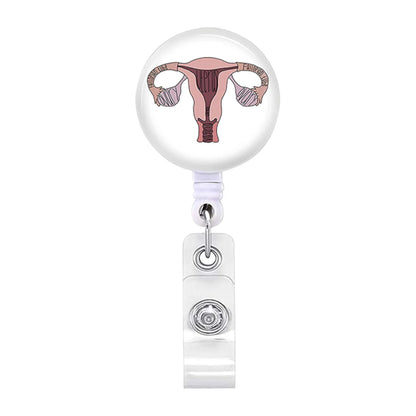 Acrylic English Badge Holder Clip Rotating Alligator Clip Retractable Badge Reel For Doctor Nurse Teacher Student Halloween Gift - MyLootWare