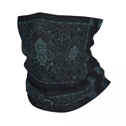Red Tentacles On Black Bandana Neck Gaiter