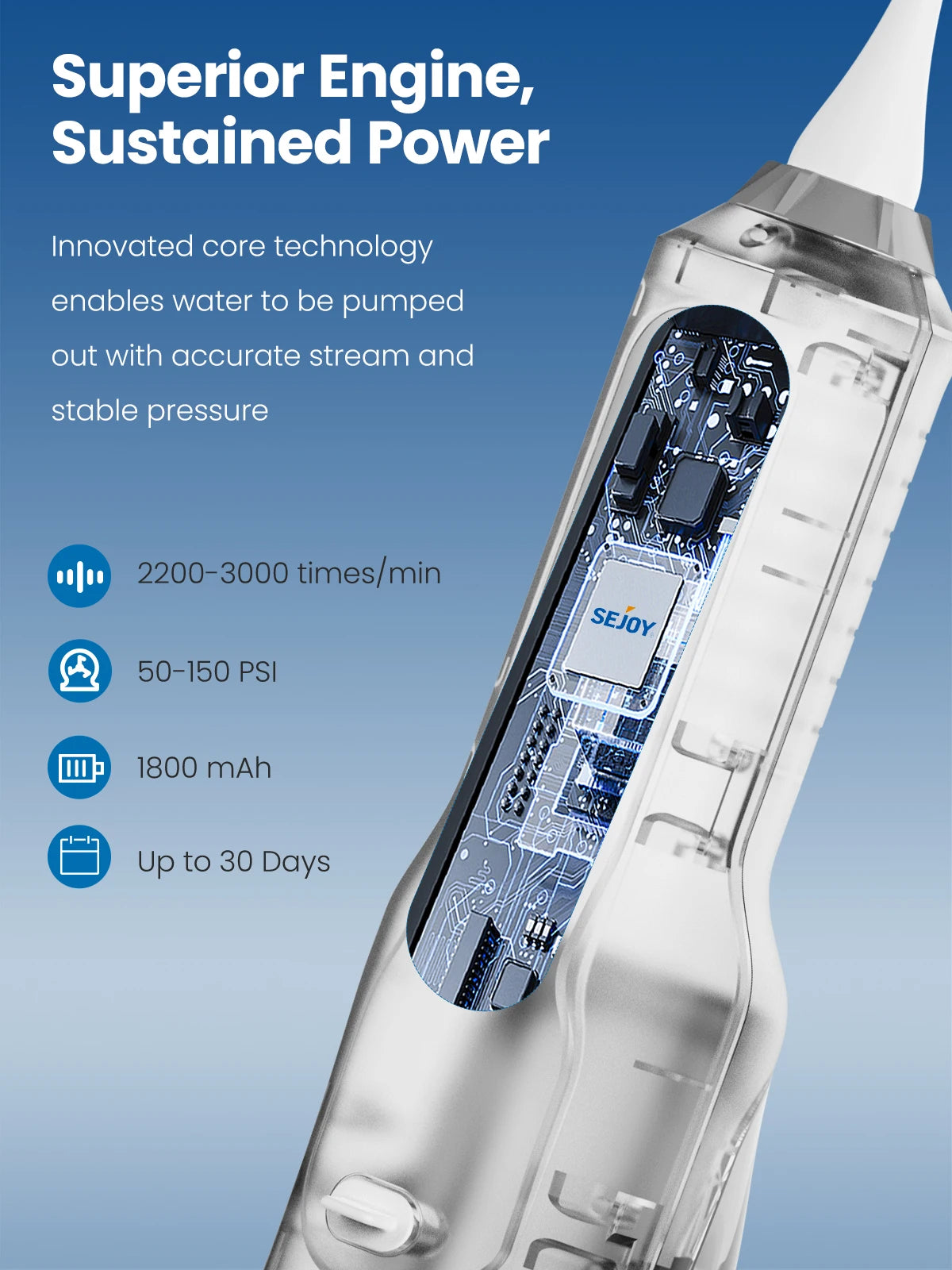 جهاز تنظيف الأسنان بالماء Sejoy، جهاز محمول لتنظيف الأسنان بمنفذ USB، مقاوم للماء وقابل لإعادة الشحن