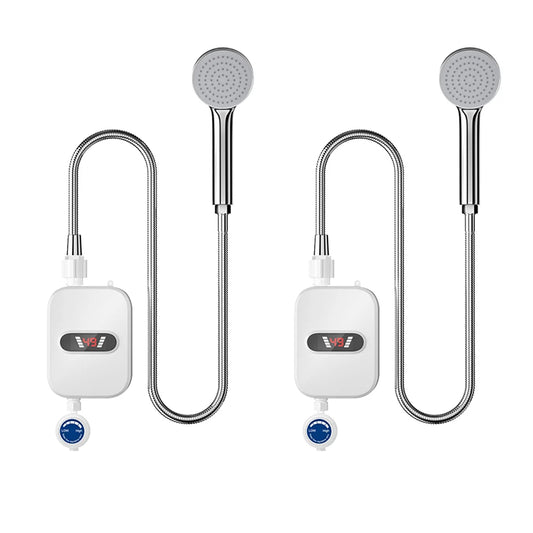 Mini Instant Water Heater Shower Automatic Power-Off 304 Stainless Steel Electric Water Heater Shower Rapid Heating for Bathroom