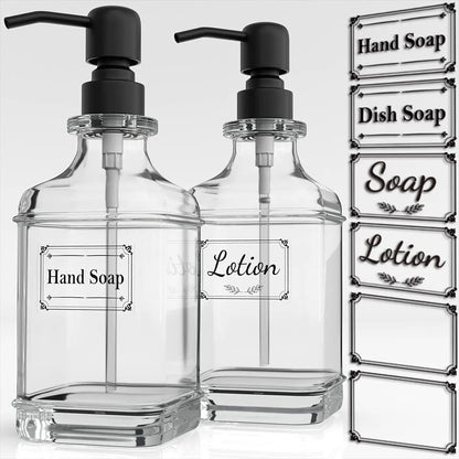 300/550Ml Soap Dispenser High Quality Antique Thick Clear Glass Hand Soap Dispenser Stainless Steel Pump Bathroom Bottles Tool - MyLootWare