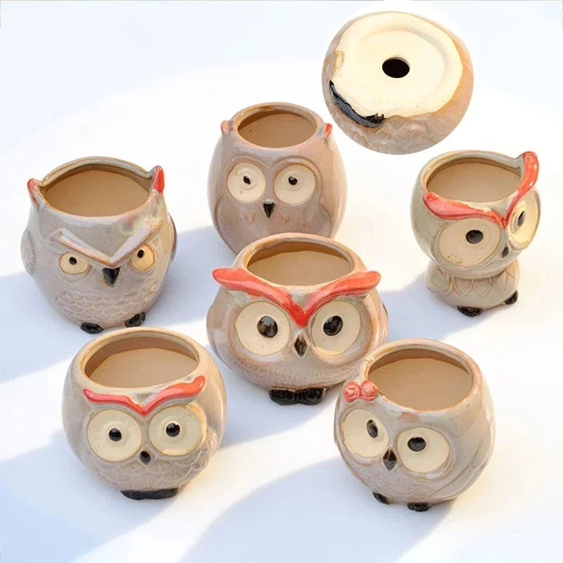 1Pcs Nordic Garden Supplies Decoration Creative Succulent Owl Flower Pot Pastoral Cute Animal European Style Household Flowerpot - MyLootWare