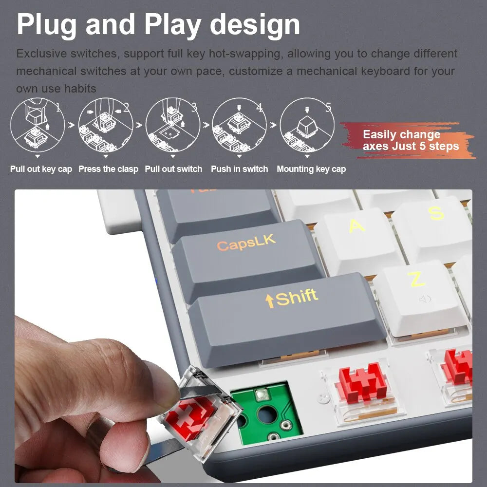 E-YOOSO A68 RGB Mini Slim USB Wired Mechanical