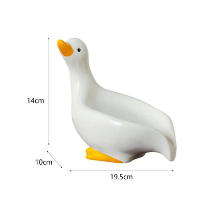 Ceramics Soap Dish Duck Shaped Storage Self-Draining Soap Rack Shower Bathroom Kitchen Tub Sink Tray Bracket Bathroom - MyLootWare