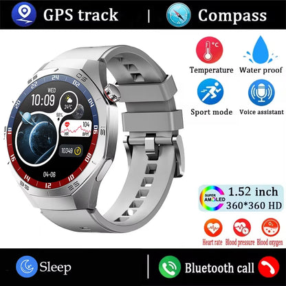 2025 New SmartWatch Men GT5 Pro AMOLED Screen GPS Sports Bluetooth call Heart rate Outdoor Waterproof Smartwatch For Huawei IOS - MyLootWare