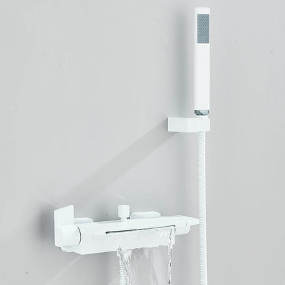 Black Waterfall Bathtub Shower Faucets Wall Mount Shower Mixer Tap Faucets Hot Cold Bath Shower Tap BaRobinet Baignoire - MyLootWare