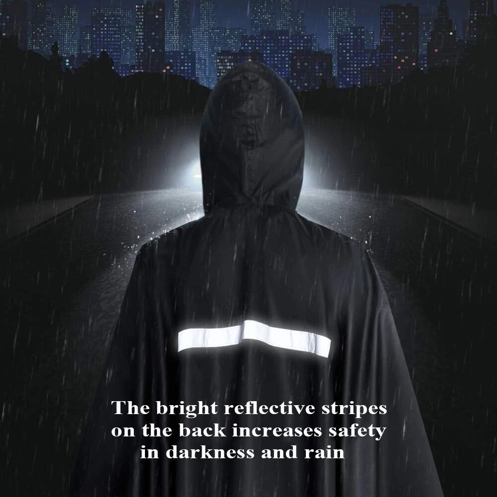 210T Oxford Cloth Portable Cloak Raincoat Multifunctional Backpack Raincoat Outdoor Mountaineering Cycling Adult Hooded Raincoat - MyLootWare