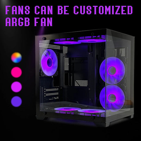 MANMU Gaming Computer Cases & Towers case pc Gaming White Micro ATX pc Gaming System Unit Case