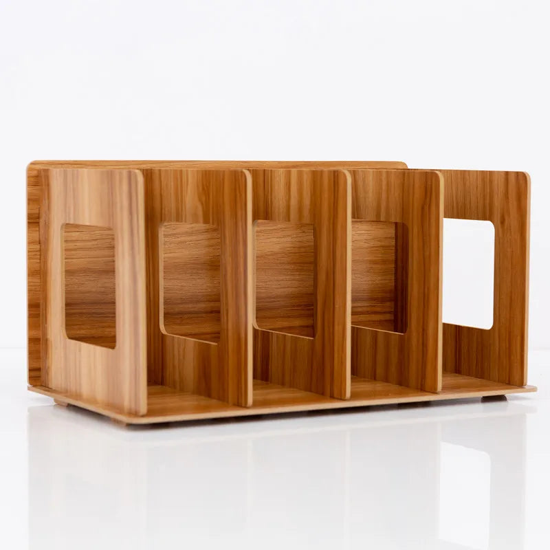 Desktop shelf student book stand simple desktop bookshelf DIY creative CD rack wooden DVD rack office organizers